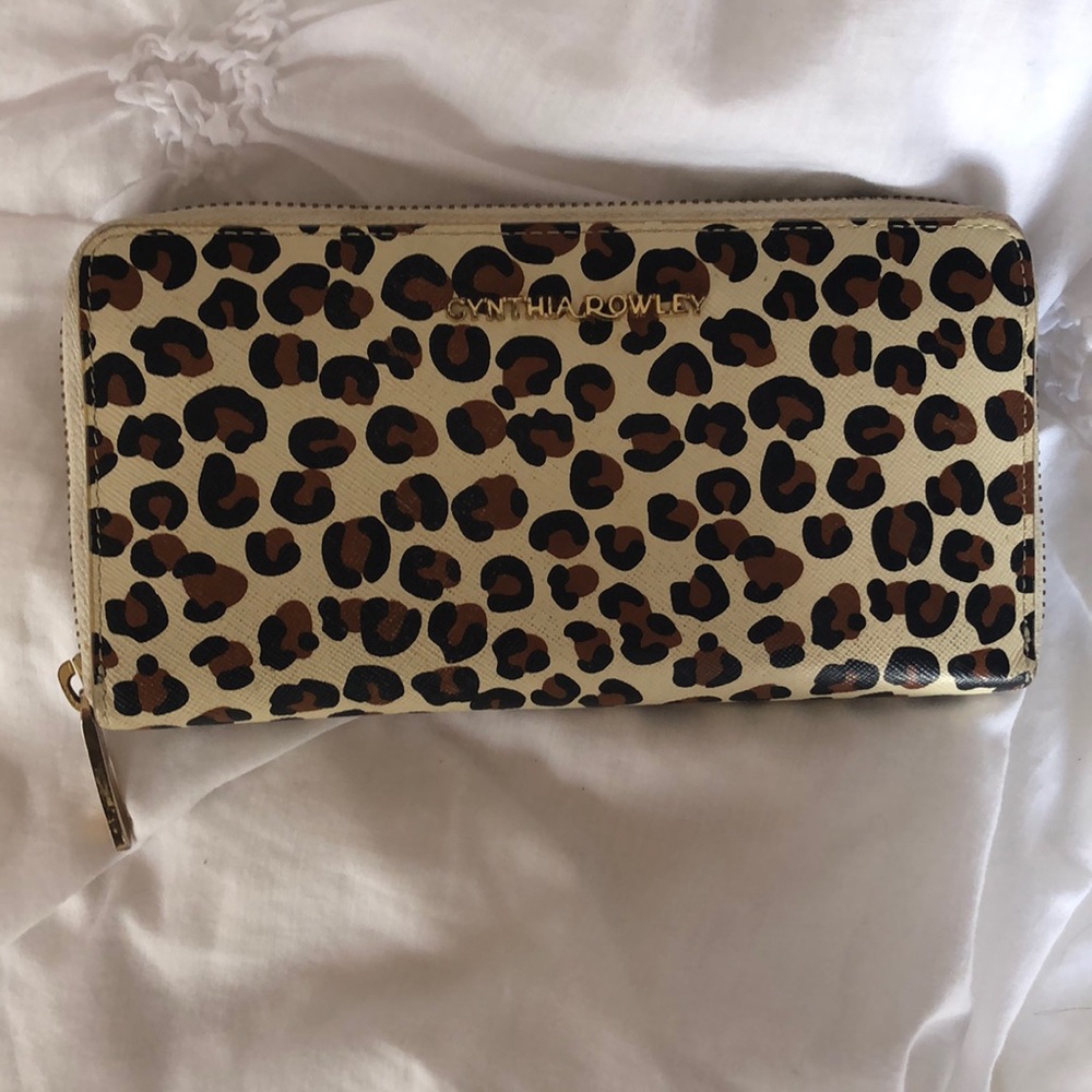 Cynthia Rowley vinyl leopard wallet